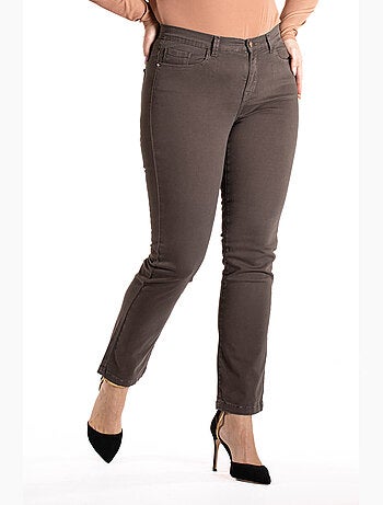 Jeans de color corte recto talle alto stretch 'OBER'