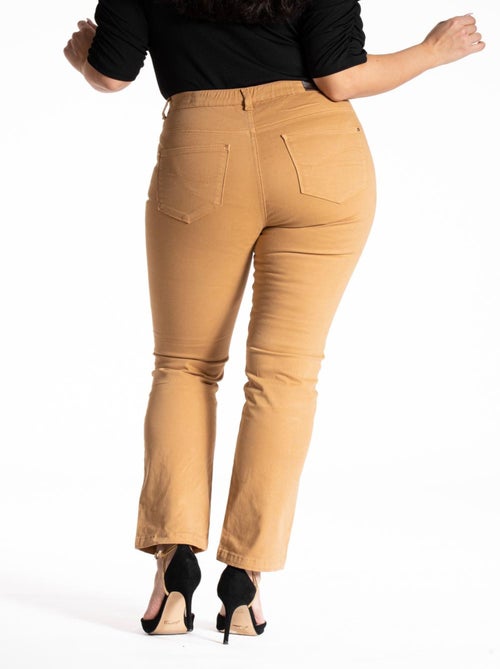 Jeans de color corte recto talle alto stretch 'OBER' - Kiabi