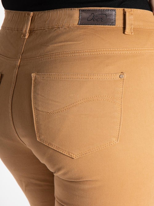 Jeans de color corte recto talle alto stretch 'OBER' - Kiabi