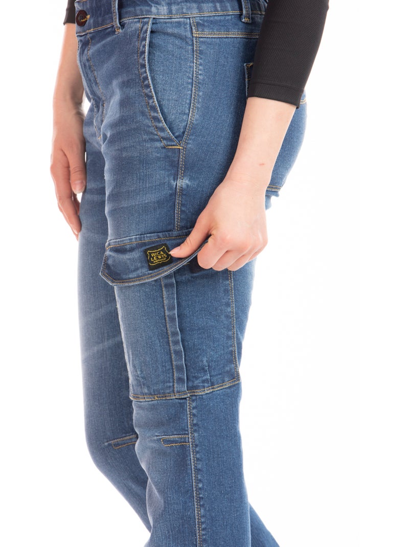 Jeans de trabajo multibolsillos elásticos cepillados BETTY 'Rica Lewis' Azul - Kiabi