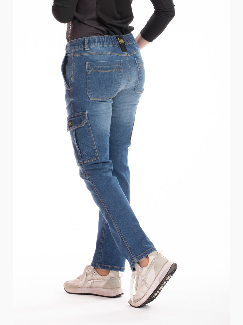 Jeans de trabajo multibolsillos elásticos cepillados BETTY 'Rica Lewis' Azul - Kiabi