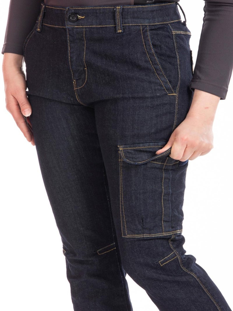 Jeans de trabajo multibolsillos elásticos crudos BETTYA 'Rica Lewis' Azul - Kiabi