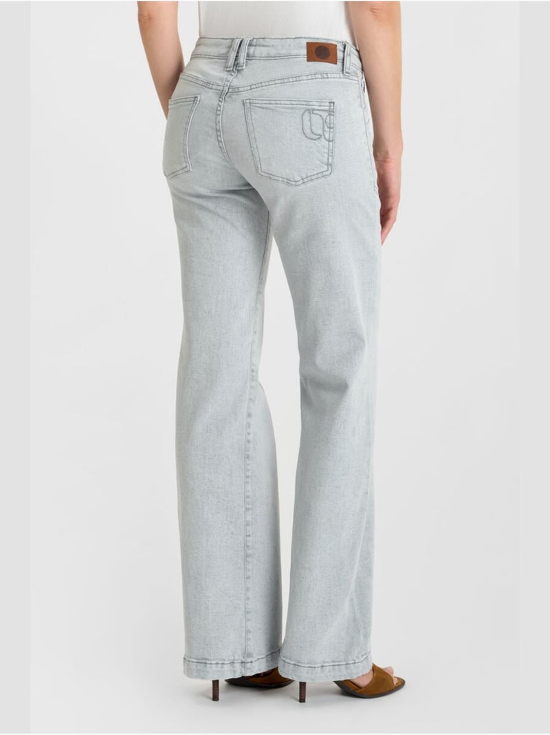 Jeans flare flare, largo 34 Gris - Kiabi