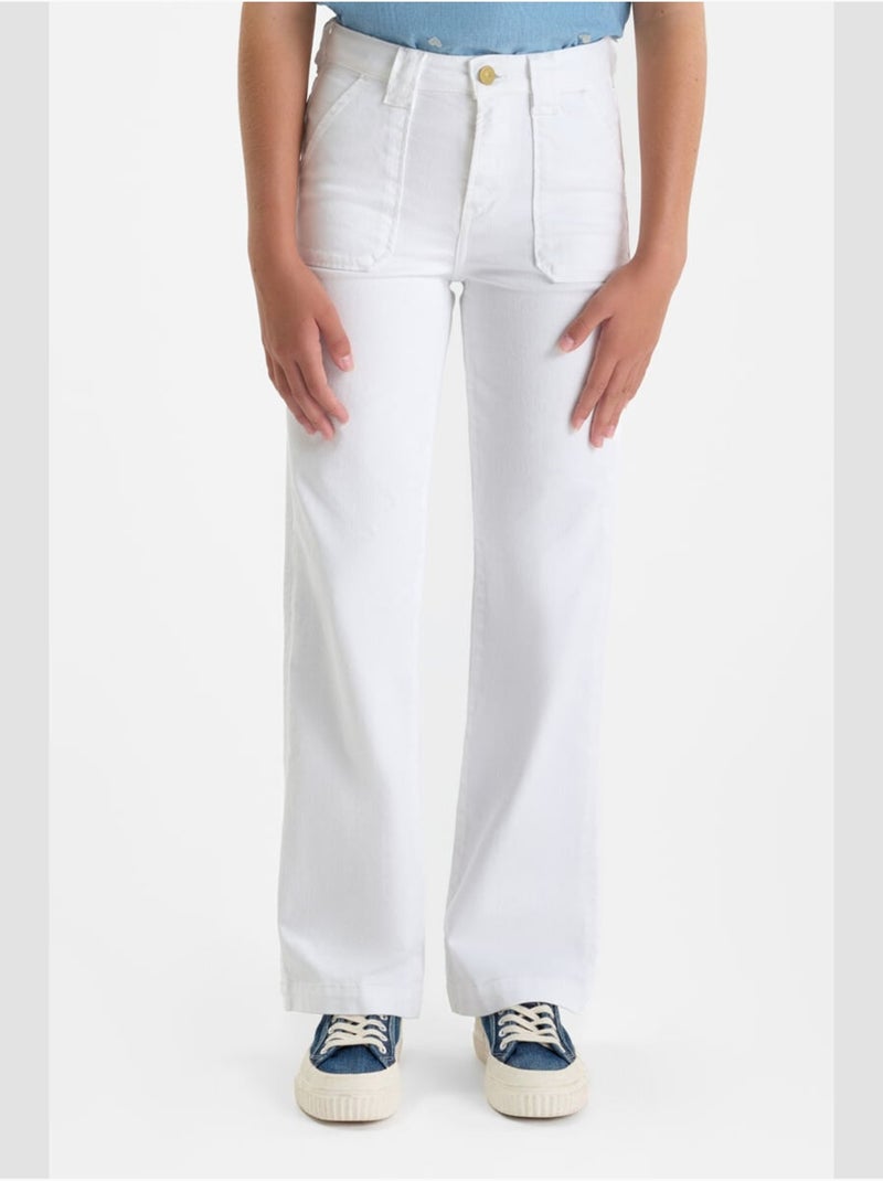 Jeans  flare, largo 34 Blanco - Kiabi