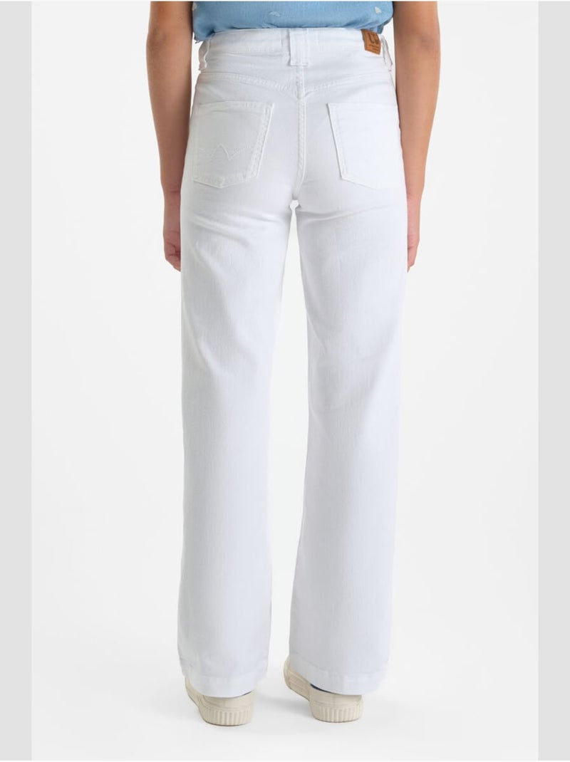 Jeans  flare, largo 34 Blanco - Kiabi