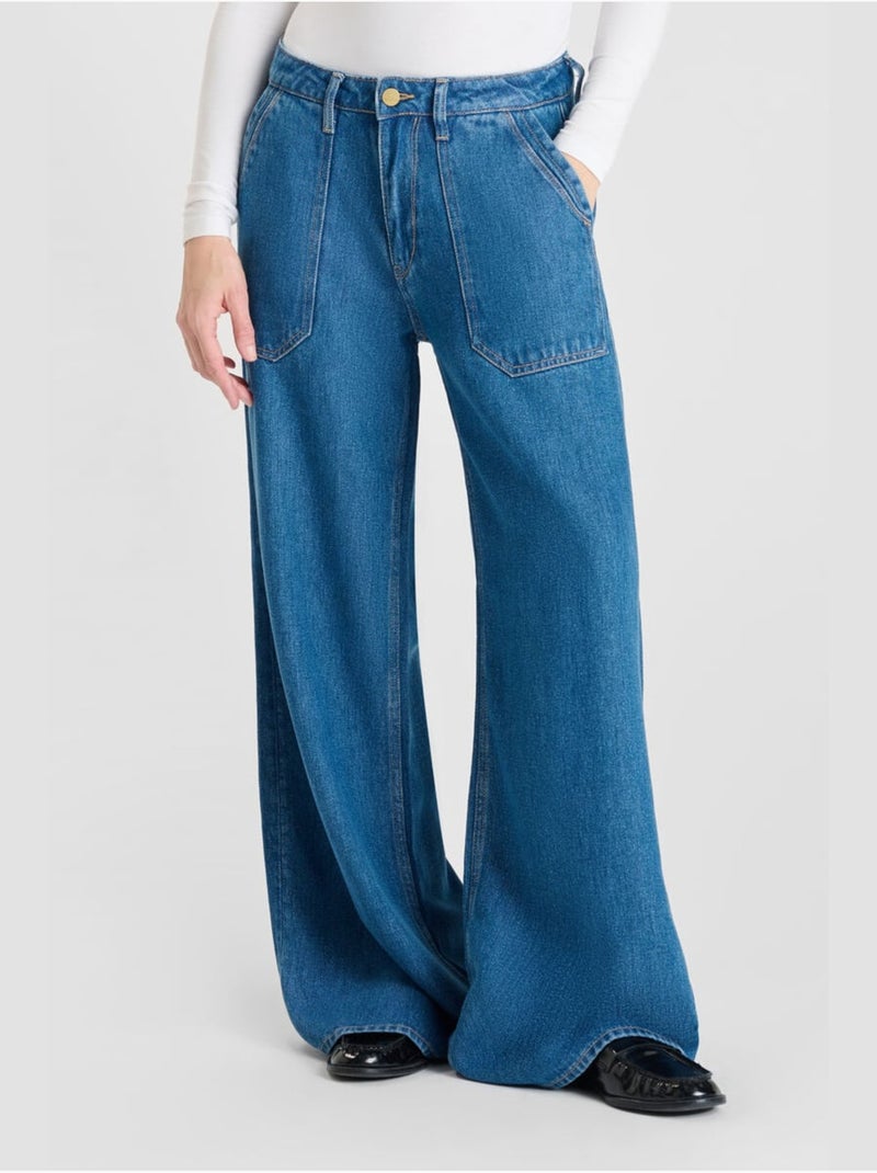 Jeans loose, ancho VICTORIA, largo 34 Azul - Kiabi