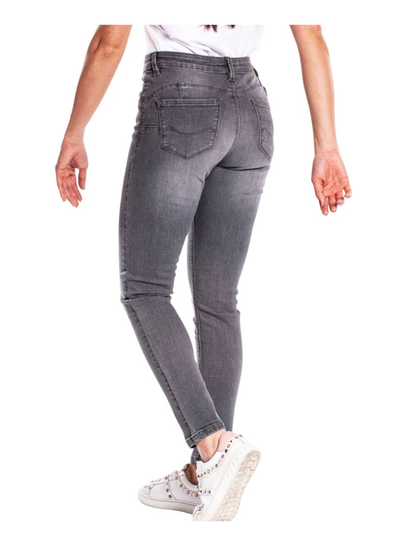 Jeans pitillo push up stretch CASAL 'Rica Lewis' Gris - Kiabi
