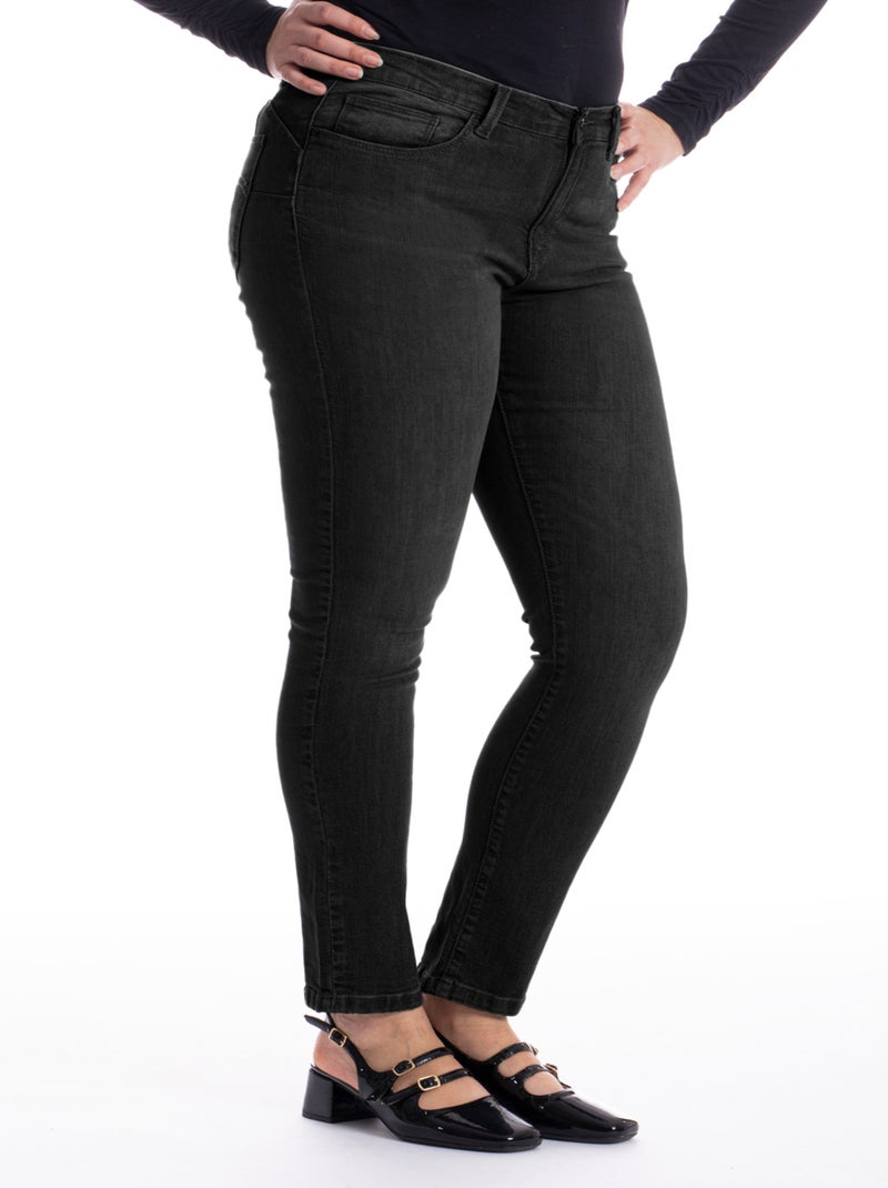 Jeans pitillo push-up stretch OBSPU4 'OBER' Negro - Kiabi