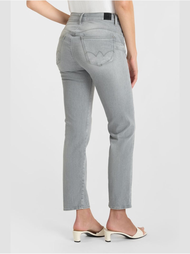 Jeans push-up recto tiro alto PULP, 7/8 Gris - Kiabi