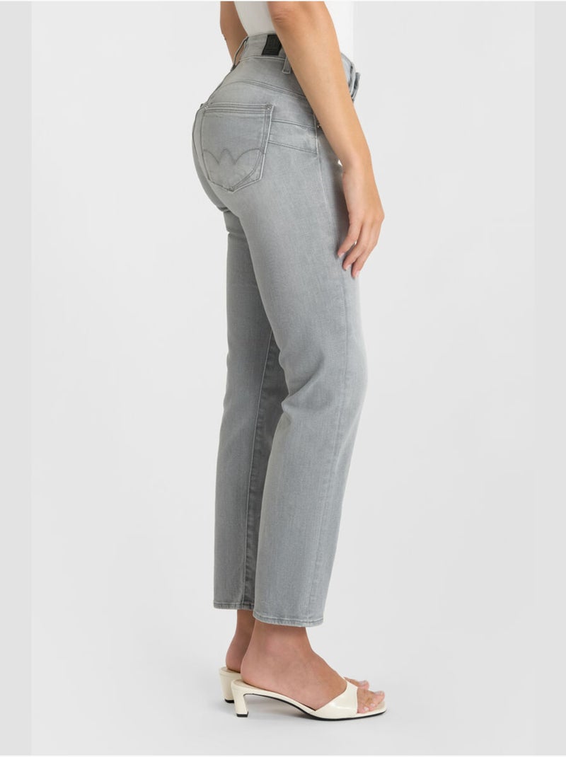 Jeans push-up recto tiro alto PULP, 7/8 Gris - Kiabi