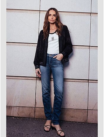 Jeans push-up recto tiro alto PULP, largo 34