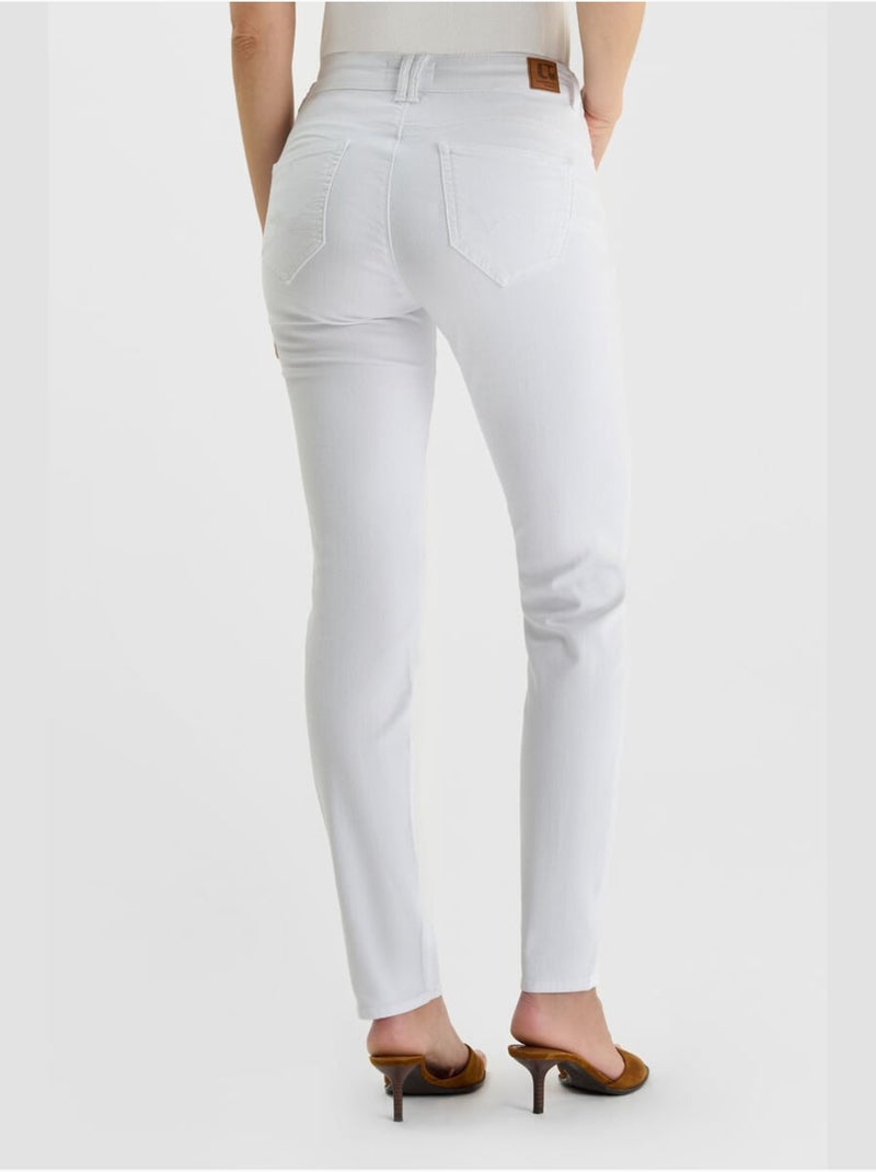 Jeans push-up recto tiro alto PULP, largo 34 Blanco - Kiabi