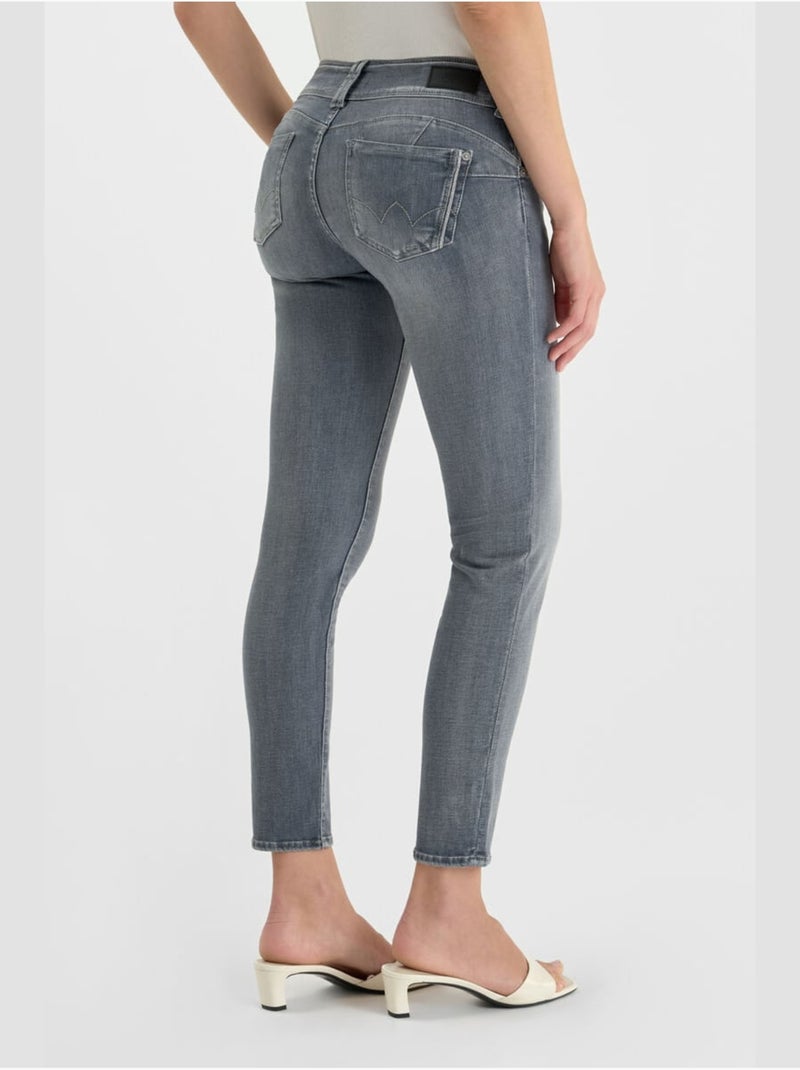Jeans push-up slim pulp, 7/8 Gris - Kiabi