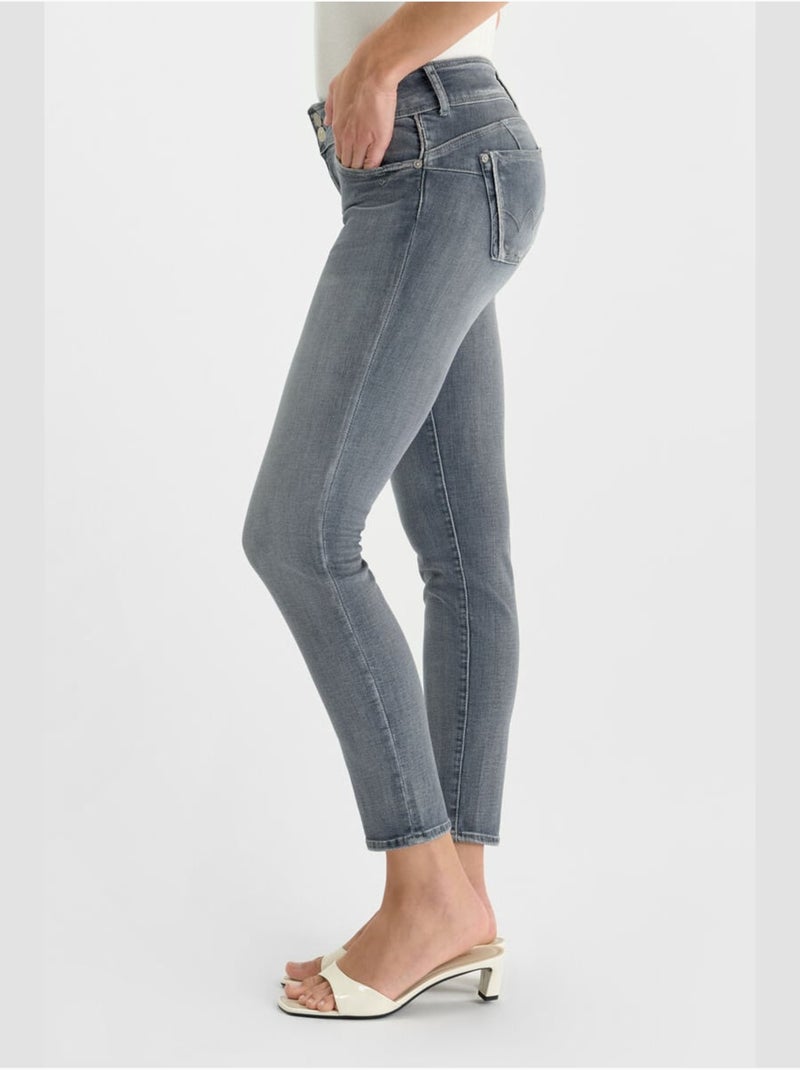 Jeans push-up slim pulp, 7/8 Gris - Kiabi
