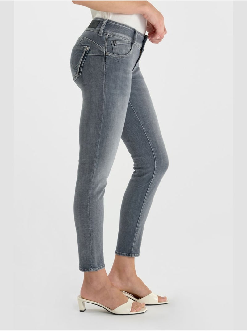 Jeans push-up slim pulp, 7/8 Gris - Kiabi