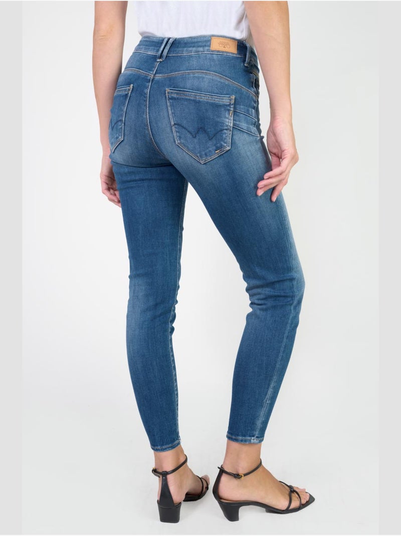 Jeans push-up slim tiro alto PULP, 7/8 Azul - Kiabi