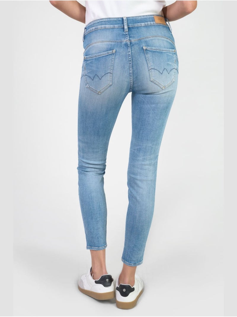 Jeans push-up slim tiro alto PULP, 7/8 Azul - Kiabi