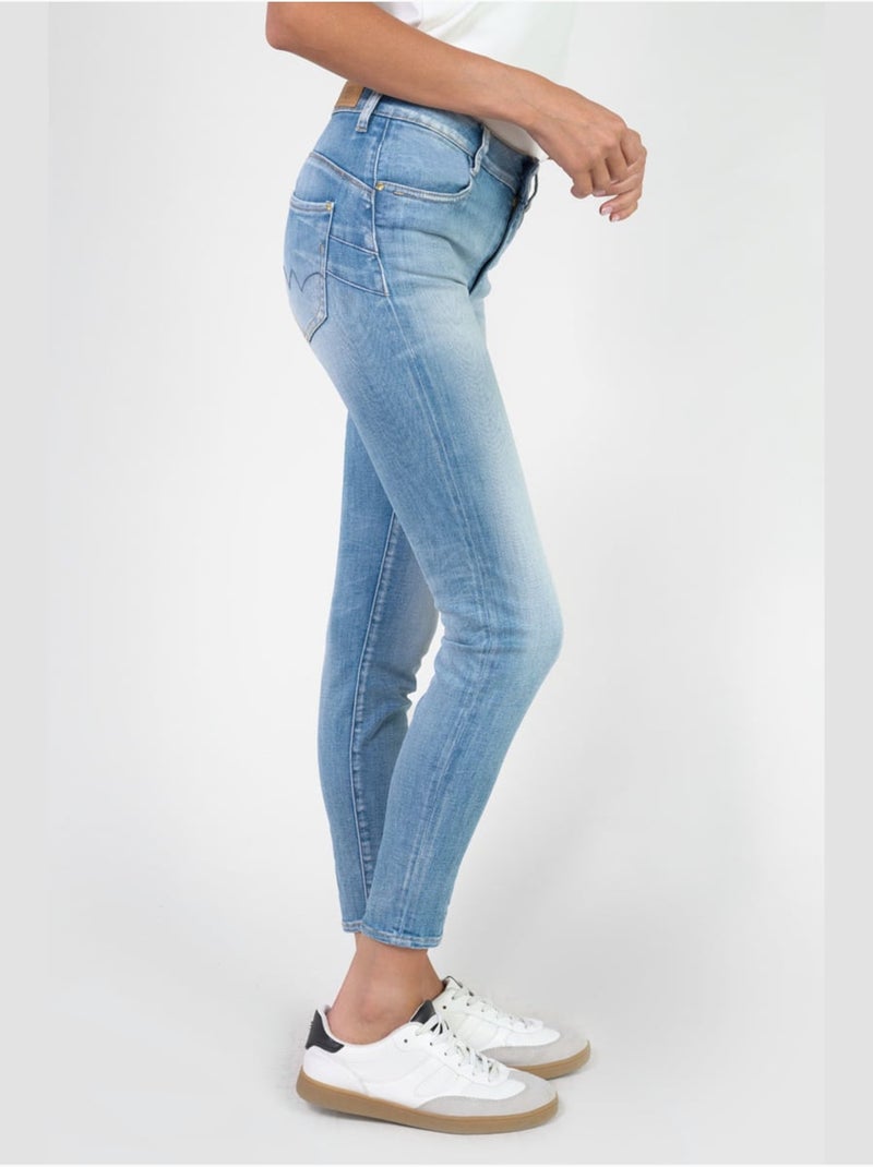 Jeans push-up slim tiro alto PULP, 7/8 Azul - Kiabi