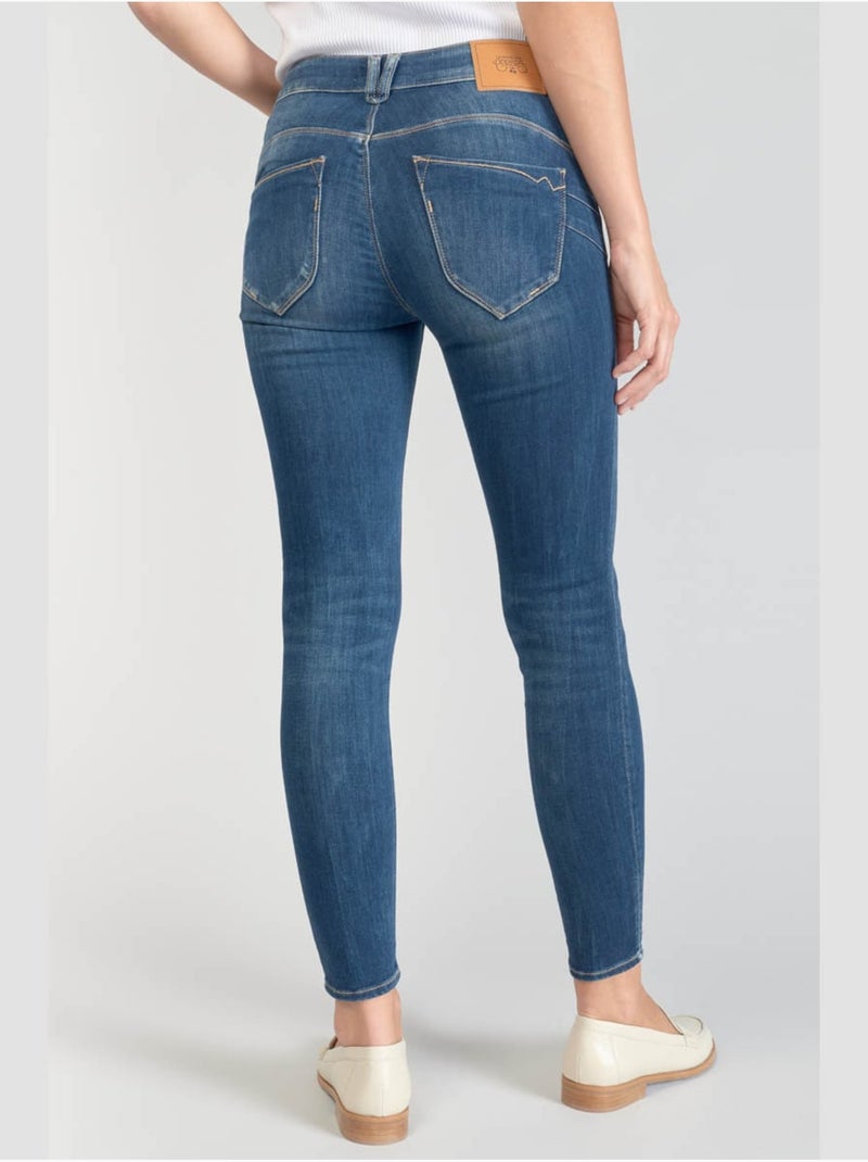 Jeans push-up slim tiro alto PULP, 7/8 Azul - Kiabi