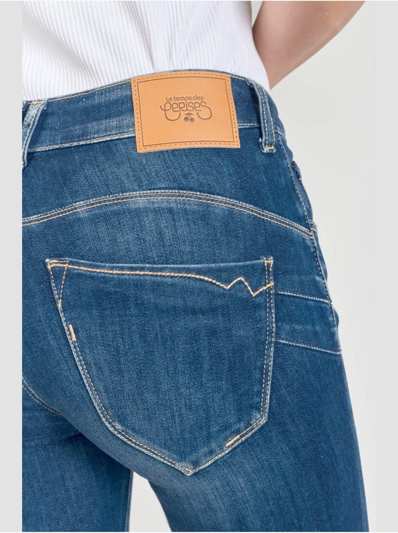 Jeans push-up slim tiro alto PULP, 7/8 Azul - Kiabi