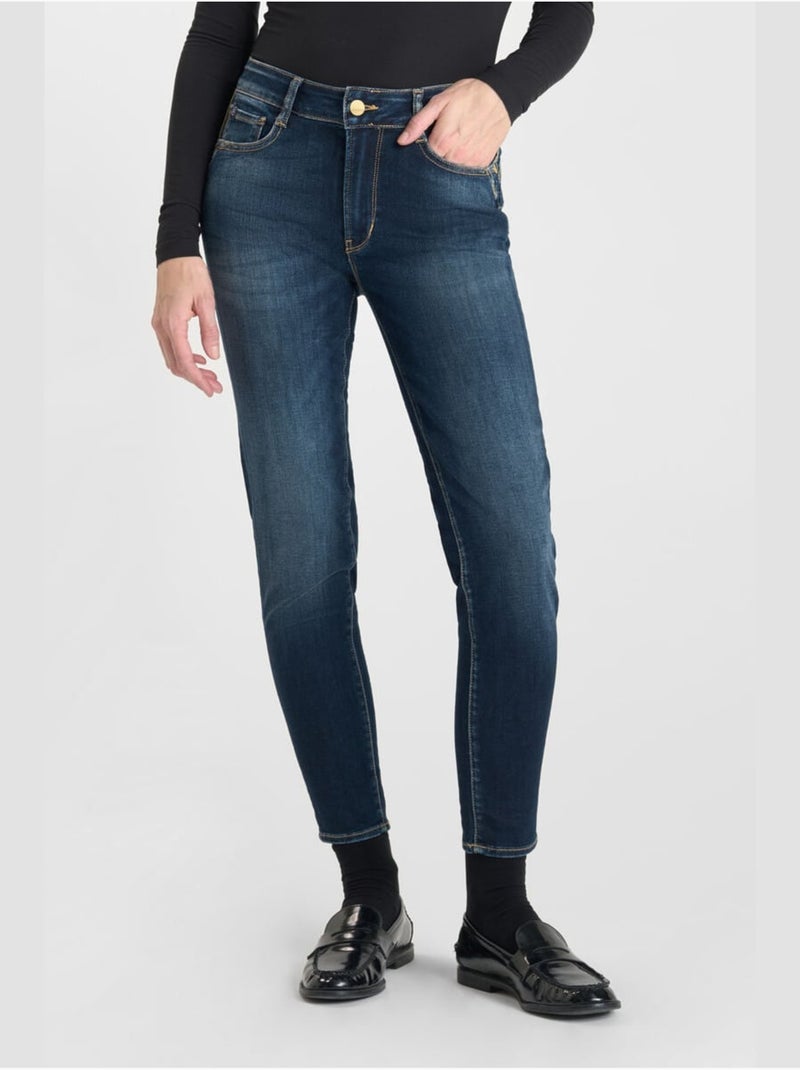 Jeans push-up slim tiro alto PULP, 7/8 Azul - Kiabi