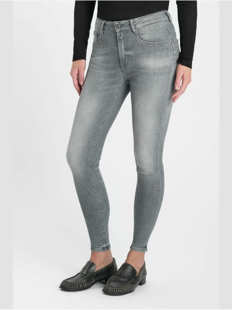 Jeans push-up slim tiro alto pulp, 7/8 Gris - Kiabi