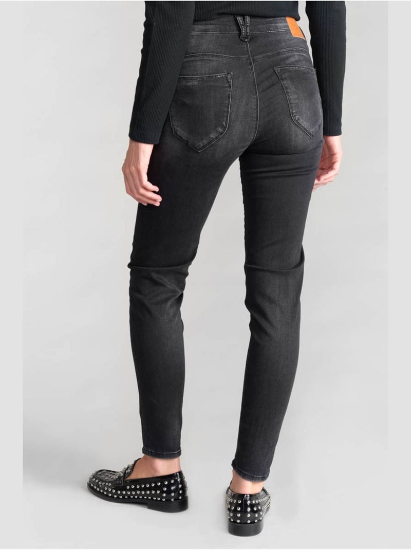 Jeans push-up slim tiro alto PULP, 7/8 Negro - Kiabi