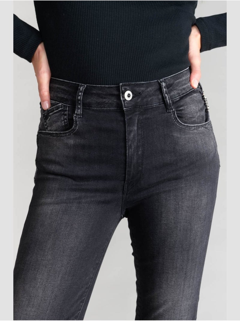 Jeans push-up slim tiro alto PULP, 7/8 Negro - Kiabi