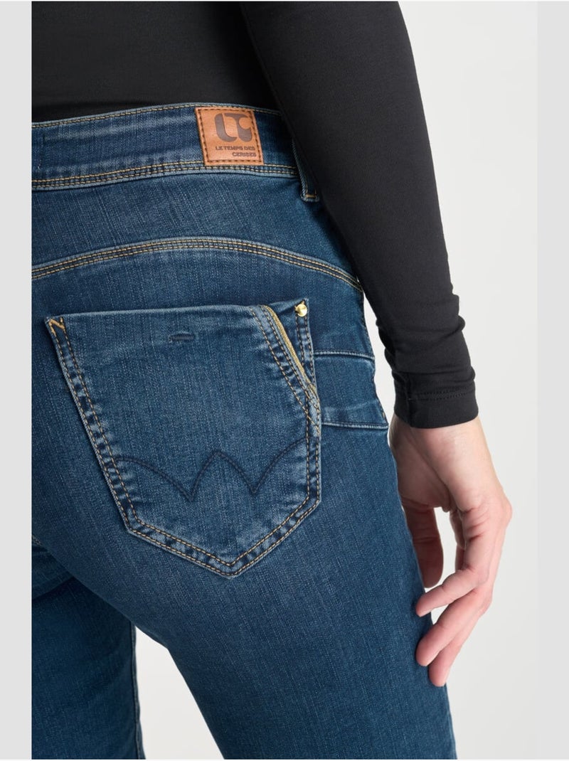 Jeans push-up slim tiro alto PULP, largo 34 Azul - Kiabi