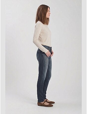 Jeans push-up slim tiro alto pulp, largo 34
