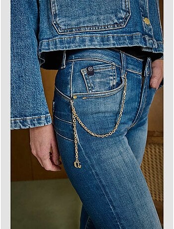 Jeans push-up slim tiro alto pulp, largo 34