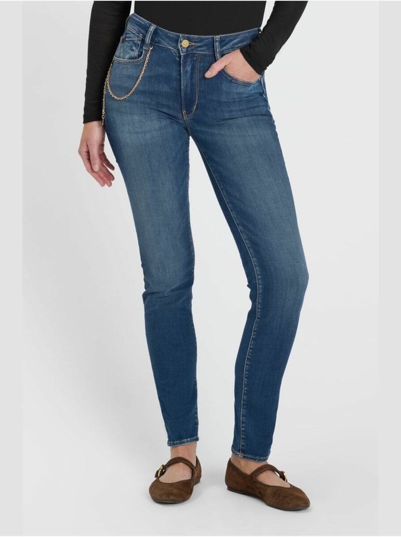 Jeans push-up slim tiro alto pulp, largo 34 Azul - Kiabi