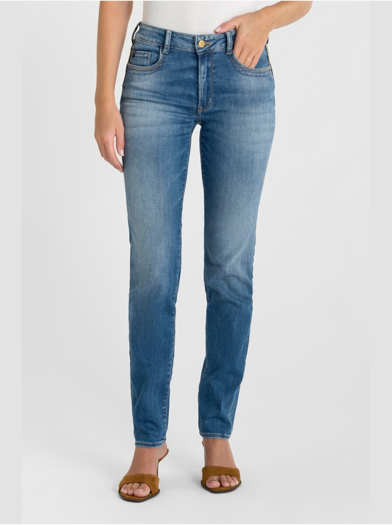 Jeans push-up slim tiro alto PULP, largo 34 Azul - Kiabi