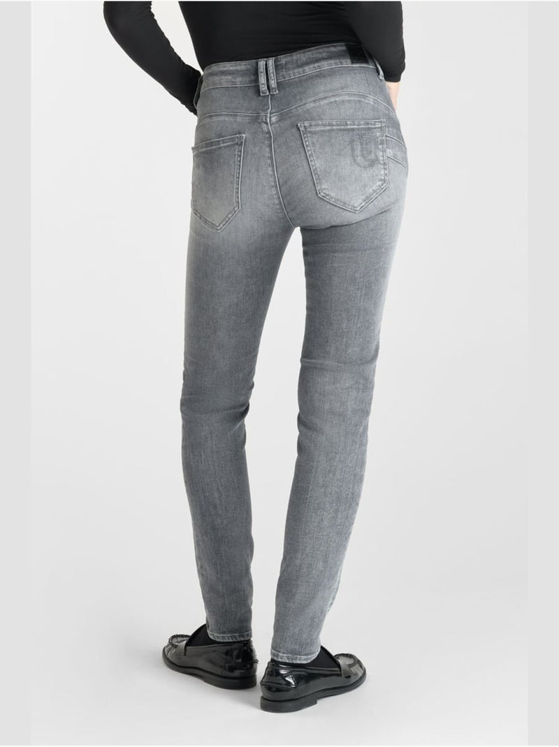 Jeans push-up slim tiro alto PULP, largo 34 Gris - Kiabi