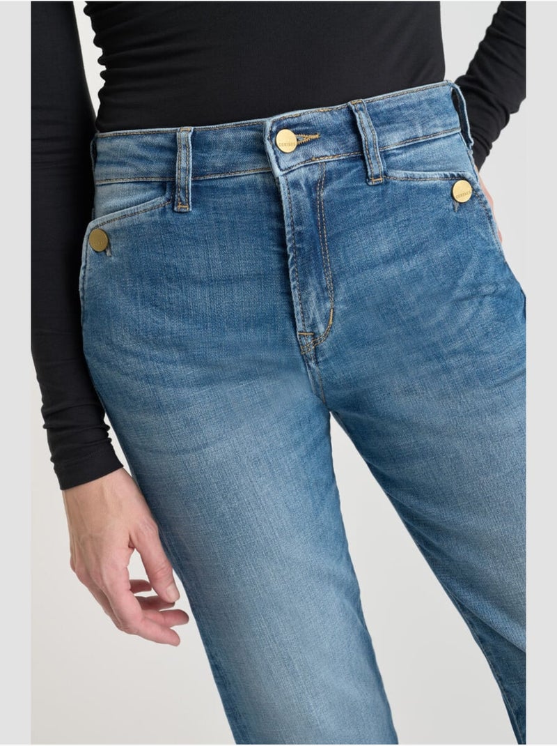 Jeans recto , 7/8 Azul - Kiabi