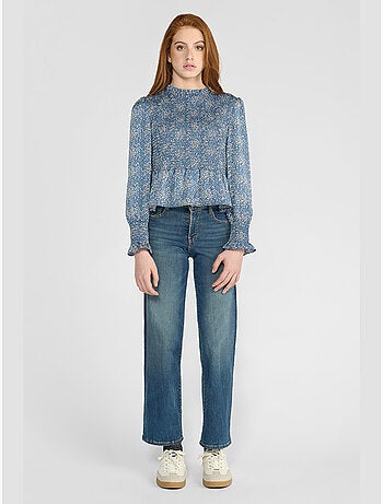 Jeans recto pulp slim tiro alto, largo 34