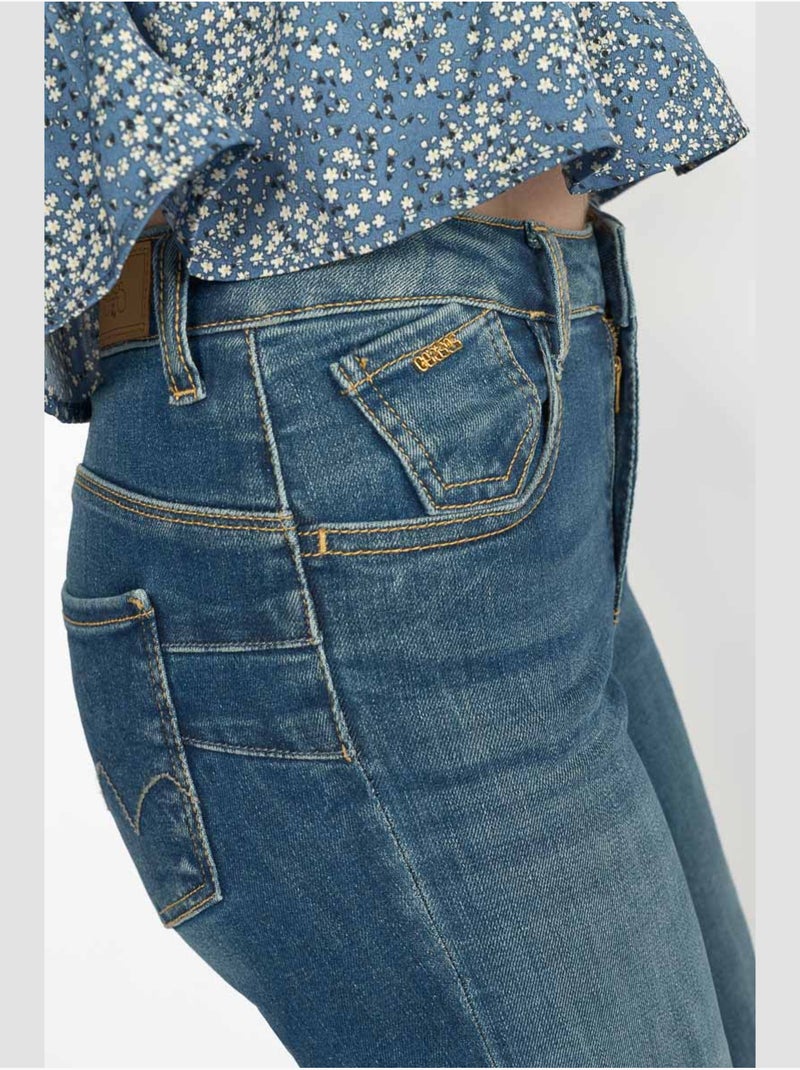 Jeans recto pulp slim tiro alto, largo 34 Azul - Kiabi