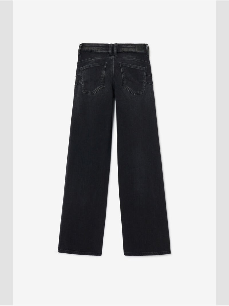 Jeans recto pulp slim tiro alto, largo 34 Negro - Kiabi