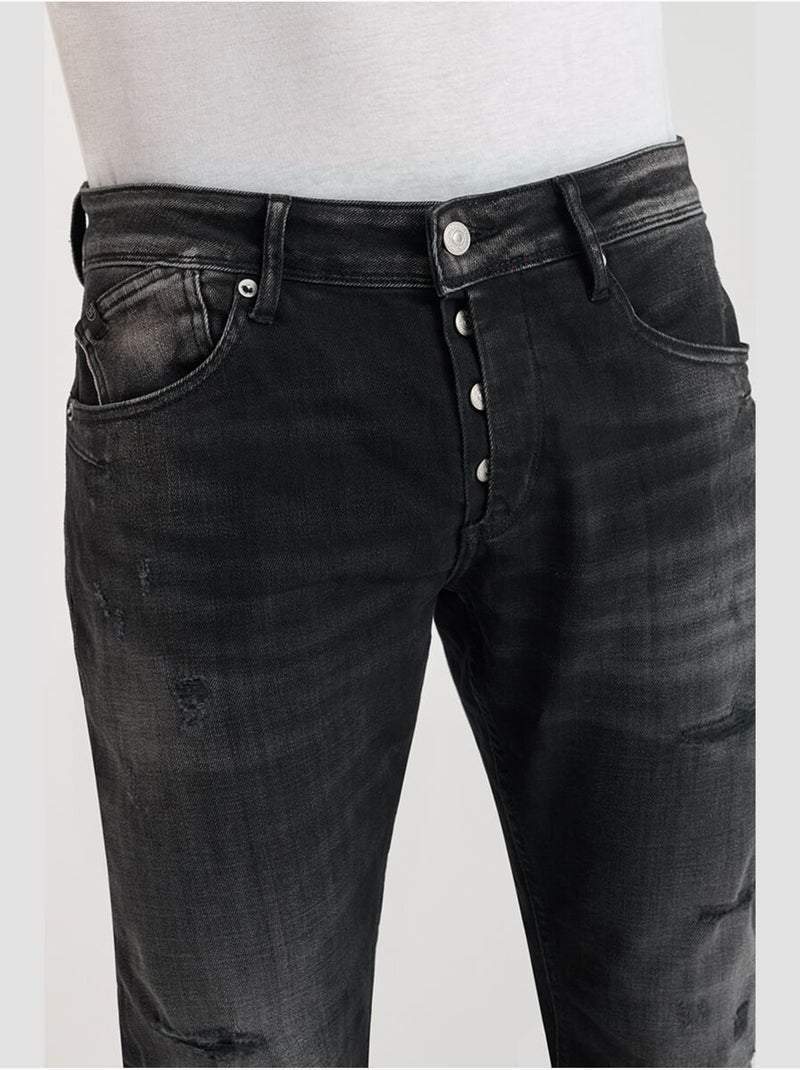 Jeans slim elástica 700/11, largo 34 Negro - Kiabi
