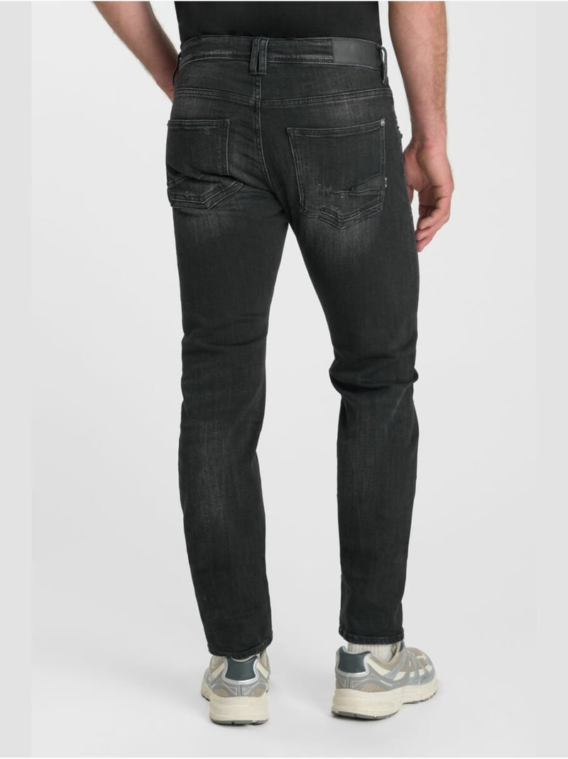 Jeans slim elástica 700/11, largo 34 Negro - Kiabi