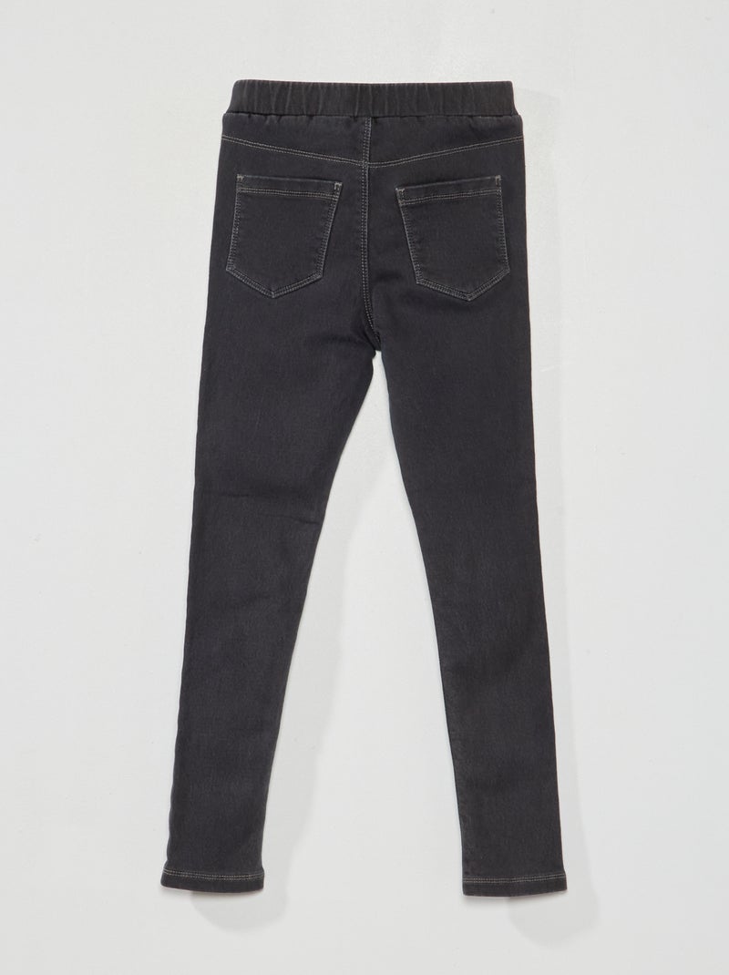 Jegging con cintura elástica NEGRO - Kiabi