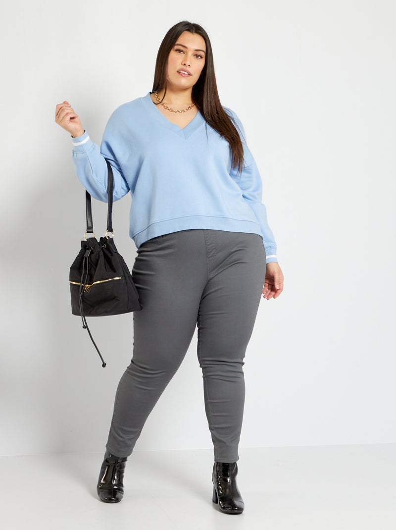 Jegging de algodón elástico GRIS - Kiabi