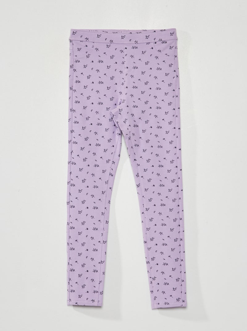 Jegging de algodón estampado PURPURA - Kiabi