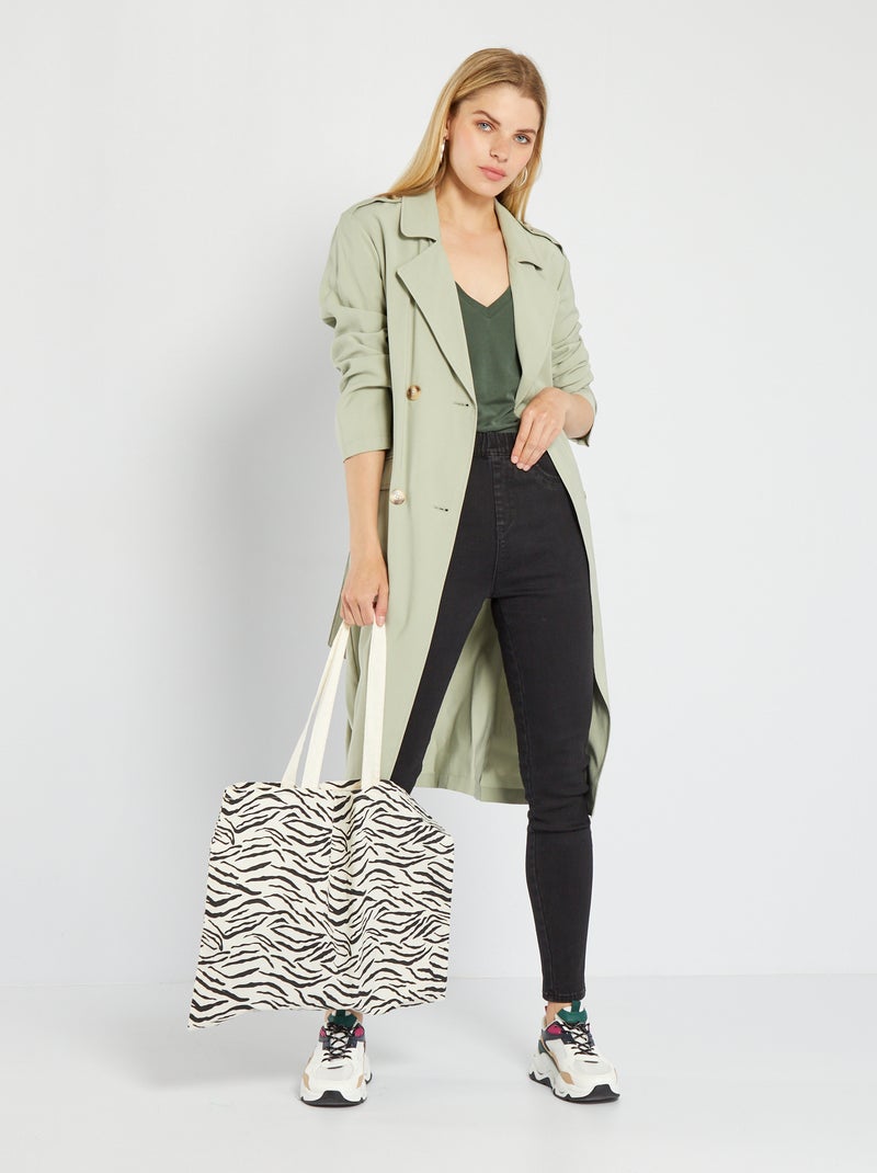 Jegging elástico de talle alto NEGRO - Kiabi