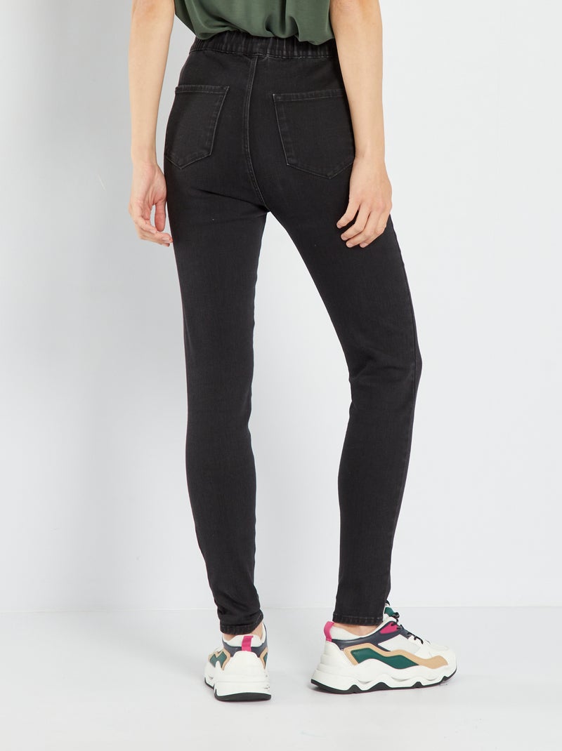 Jegging elástico de talle alto NEGRO - Kiabi