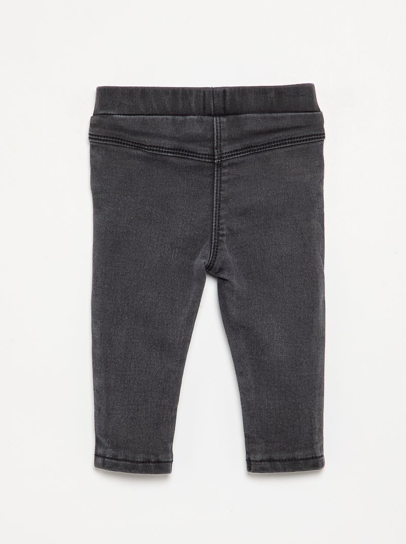 Jegging elástico efecto vaquero Negro - Kiabi