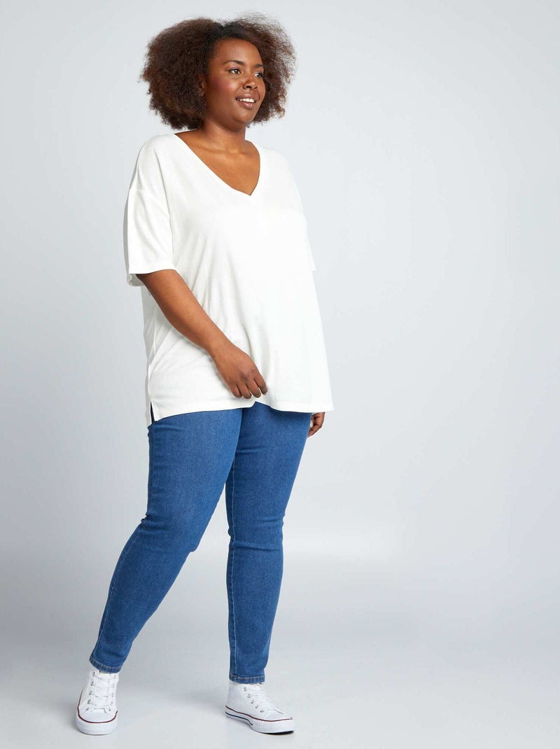 Jegging regular elástico de tiro alto AZUL - Kiabi