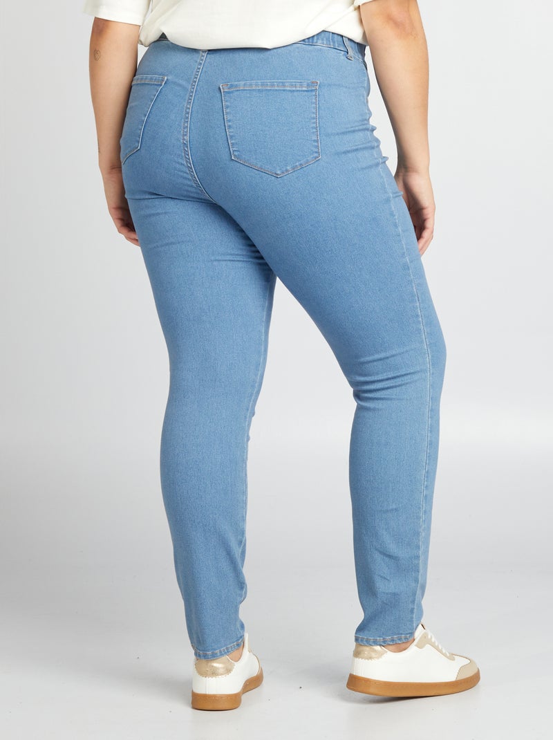 Jegging regular elástico de tiro alto AZUL - Kiabi