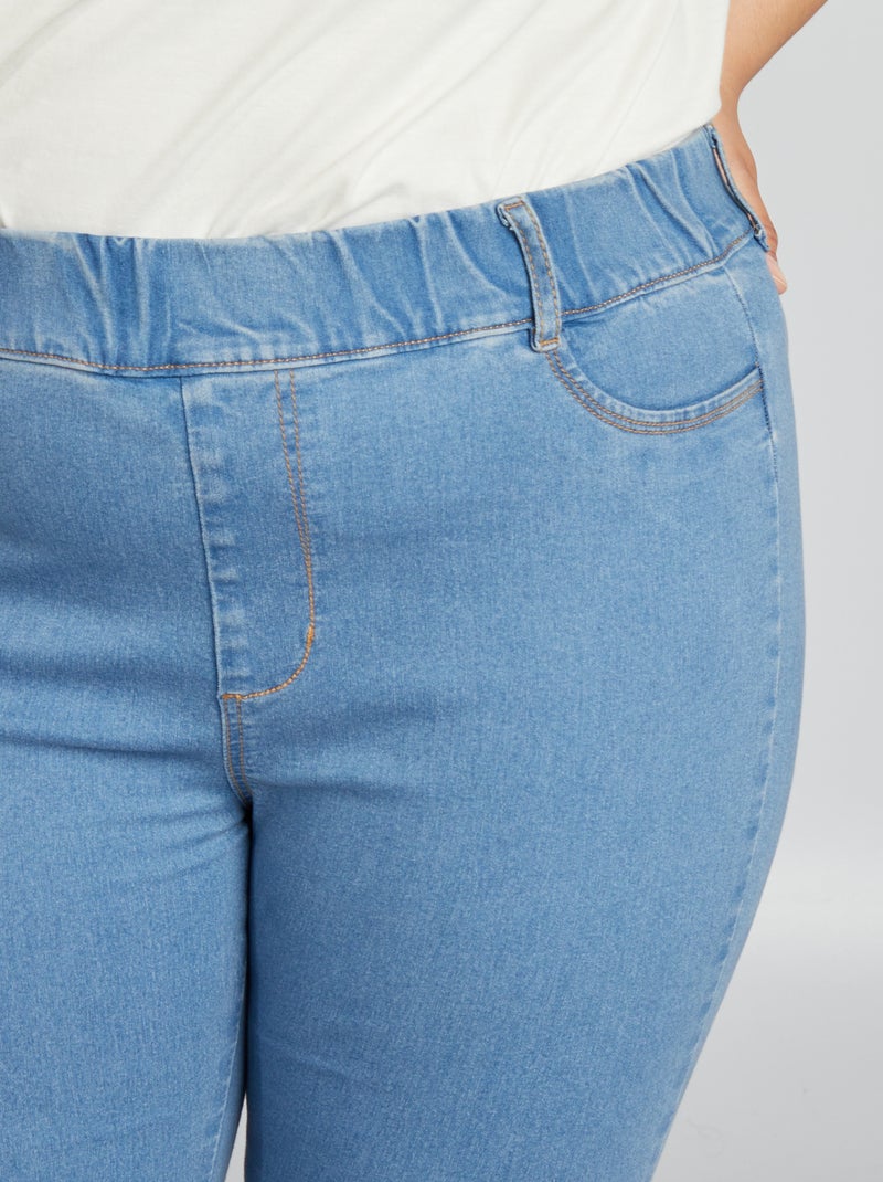 Jegging regular elástico de tiro alto AZUL - Kiabi