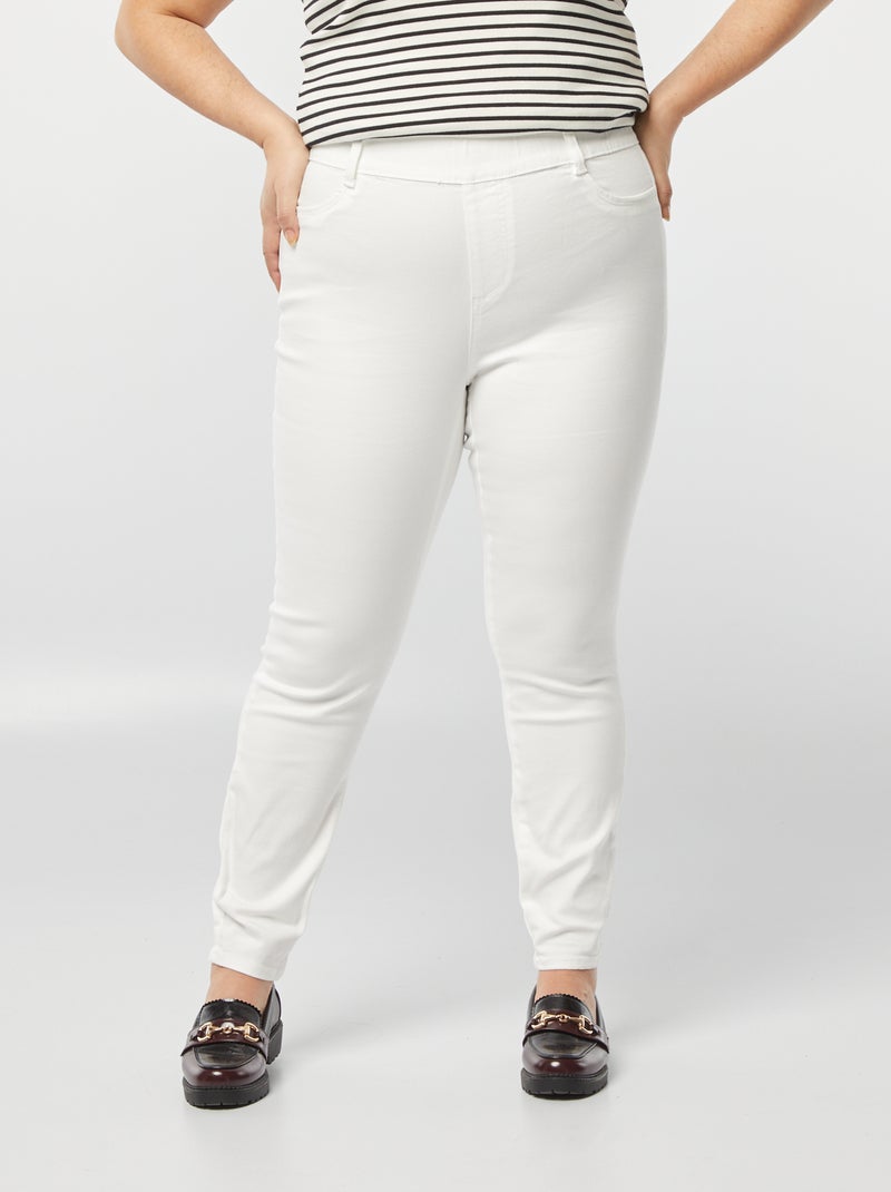 Jegging regular elástico de tiro alto BLANCO - Kiabi